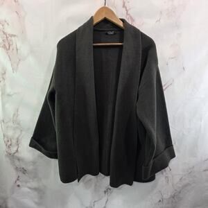 Anthropologie Coatigan Womens Large Chocolate Gray Art Cardigan Thick Luxury